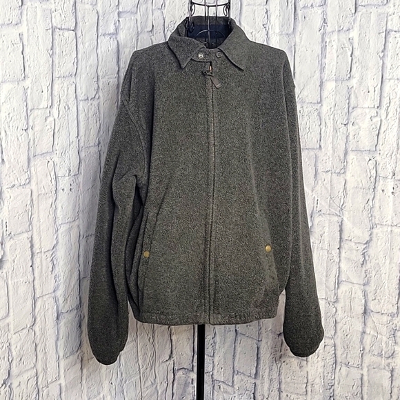 POLO RALPH LAUREN Zip Up Dark Gray‎ Fleece Jacket Medium - Picture 1 of 10